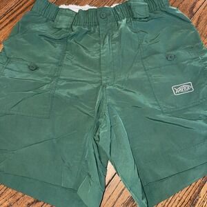 AFTCO The Original Fishing Cargo Shorts Size 28 Nylon Hunter Green 7" Inseam